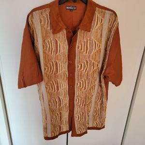 Rust Orange Men Knit Sweater